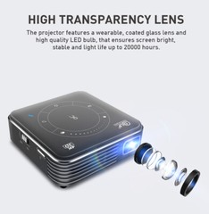 Smart Mini Projector Android 9.0 1080P 4K WiFi Bluetooth Portable Home Theater