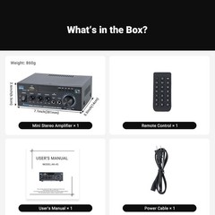 Stereo Receiver AK45: Bluetooth 5.0 300Wx2 Max Power Stereo Home Audio Amplifier
