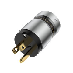Pair Aluminum Alloy Body Gold Plated Conductor US HiFi Power Plug IEC Connector