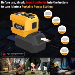 Power Inverter Compatible with Dewalt 20V Battery with 400lm LED Light