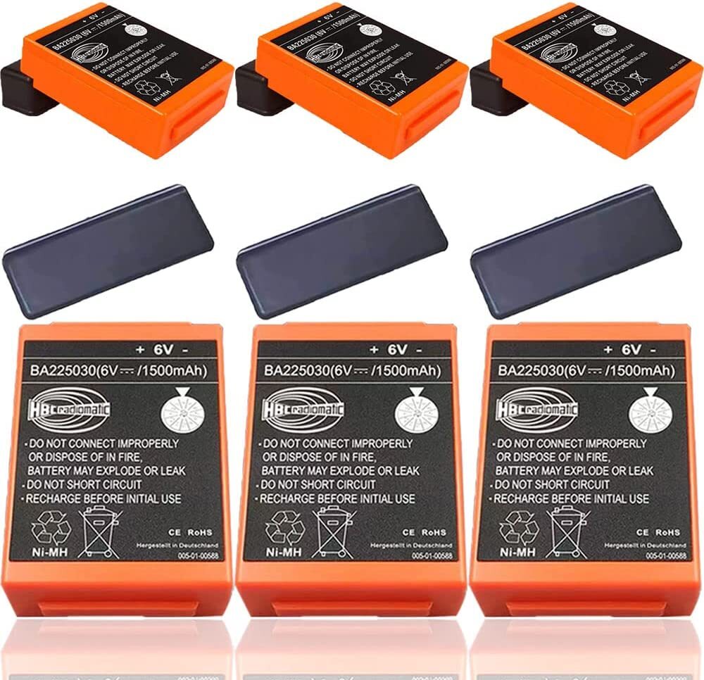 6 Pcs BA225030 6V 1500mAh Ni-Mh Battery Rechargeable for HBC Pump Truck