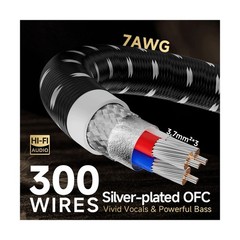 TODN HiFi Audio Power Cable for Audiophile with Silver-Plated OFC, Platinum-P…
