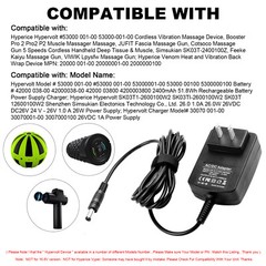 AC Adapter For 24V-26V Hyperice Hypervolt Massage Gun Battery Charger Power Cord
