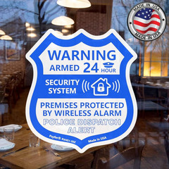 12 Pack Security & Alarm Window Stickers UV Fade Resistant Waterproof Decals