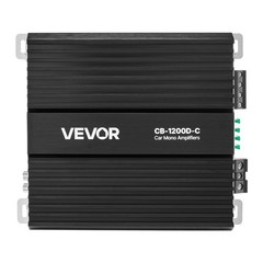 VEVOR Monoblock Car Amplifier Class D Subwoofer Amplifier 1200W RMS 1/2/4 Ohm