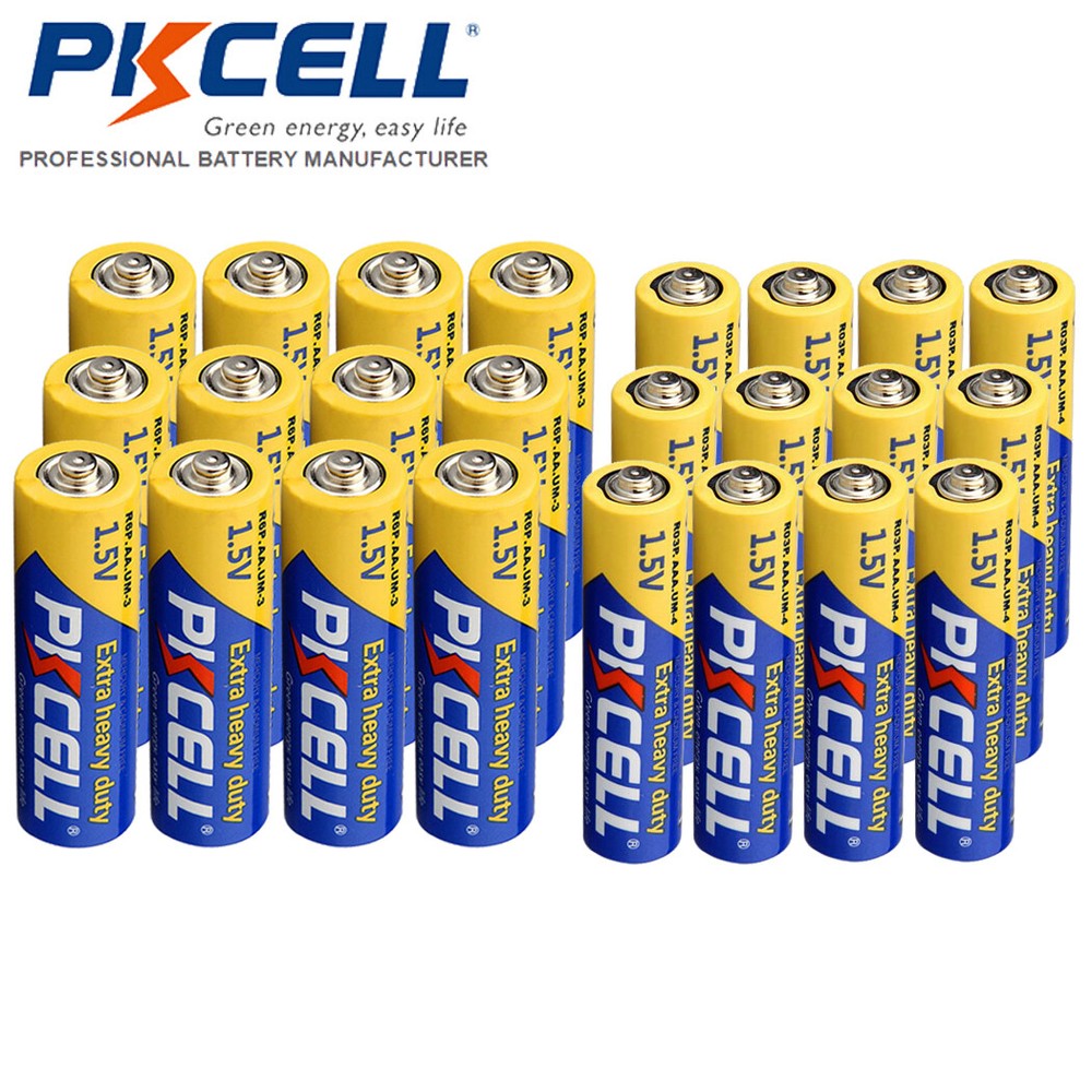 (Combo 24) AA & AAA Batteries R03P R6P UM3 UM4 1.5V Carbon-Zinc for Tree Lights
