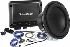 NVX VSW104v2 10″ Subwoofer w/ Rockford Fosgate R2-500X1 Mono Amplifier Bundle