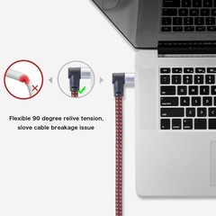 Male to Male Audio Cable 6Ft, 90 Degree TRRS 3.5Mm 4 Pole Nylon Braided Stereo A