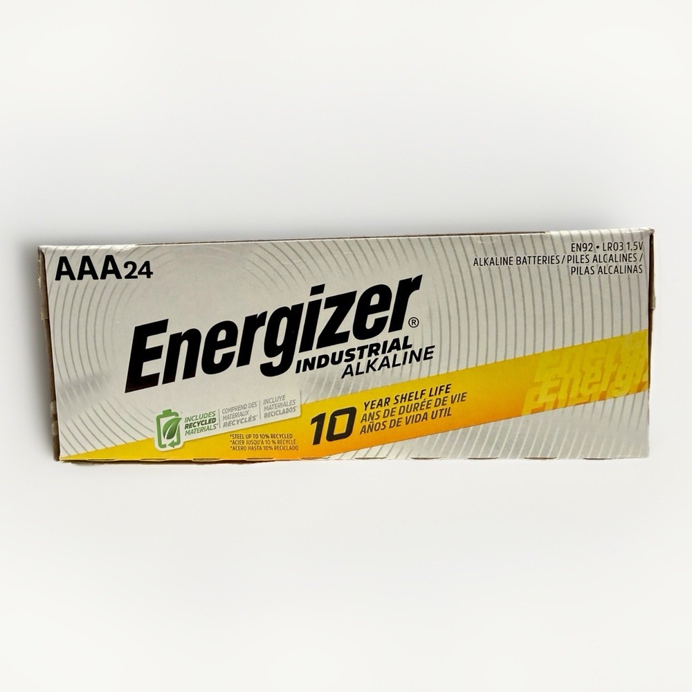 ENERGIZER INDUSTRIAL ALKALINE BATTERIES AAA 24 PACK 12/2035 BRAND NEW