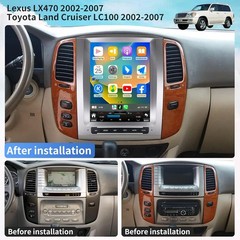 Used Android 14 Car Radio GPS Navi Carplay Display For Toyota Land Cruiser LC100