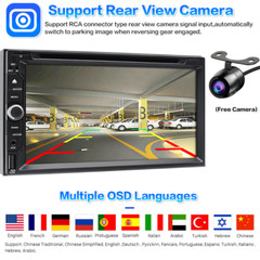 7″ Double 2 Din Car Stereo Apple CD DVD Player Radio CarPlay GPS W/Backup Camera