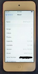 Apple iPod touch 5th Generation 16GB (Product) Red Special Edition. IOS 9.3.5