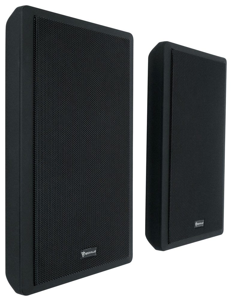 2 Rockville RockSlim Black Home Theater 5.25″ 240w Easy Wall Mount Slim Speakers