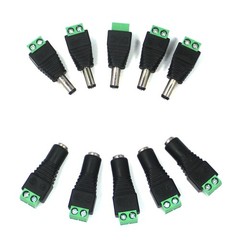 20PAIRS 12V Male+Female 2.1×5.5MM DC Power Jack Plug Adapter Connector for CCTV