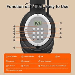 AM FM Radio Headphones Personal Portable Radio Headset am/fm Digital with Bes..