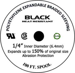 100 FT. 1/4″ Black Expandable Wire Cable Sleeving Sheathing Braided Loom Tubing