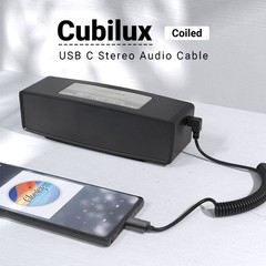 Cubilux Coiled Short USB C to 3.5mm Male Audio Cable Compatible with iPhone 1…