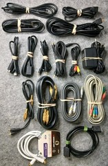Huge Audio Video Cable Lot HDMI RCA S-Video Power AV Monster Cambridge…