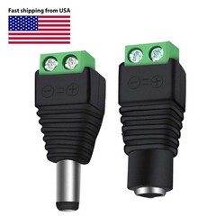 20 Pairs Male Female DC Power Connector Jack Plug 5.5×2.1mm for LED Strip Lights