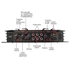 4 Channel Car Audio Amplifier C266 Aluminum Automotive Speaker Amp Sound System