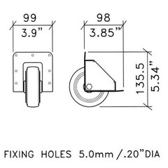 Penn-Elcom W2100 4″ Recessed Caster w/Blue Wheel 330 lb.