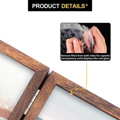 FOREV 5×7 Double Picture Frame Wooden Hinged Photo 5×7, Rustic Wood