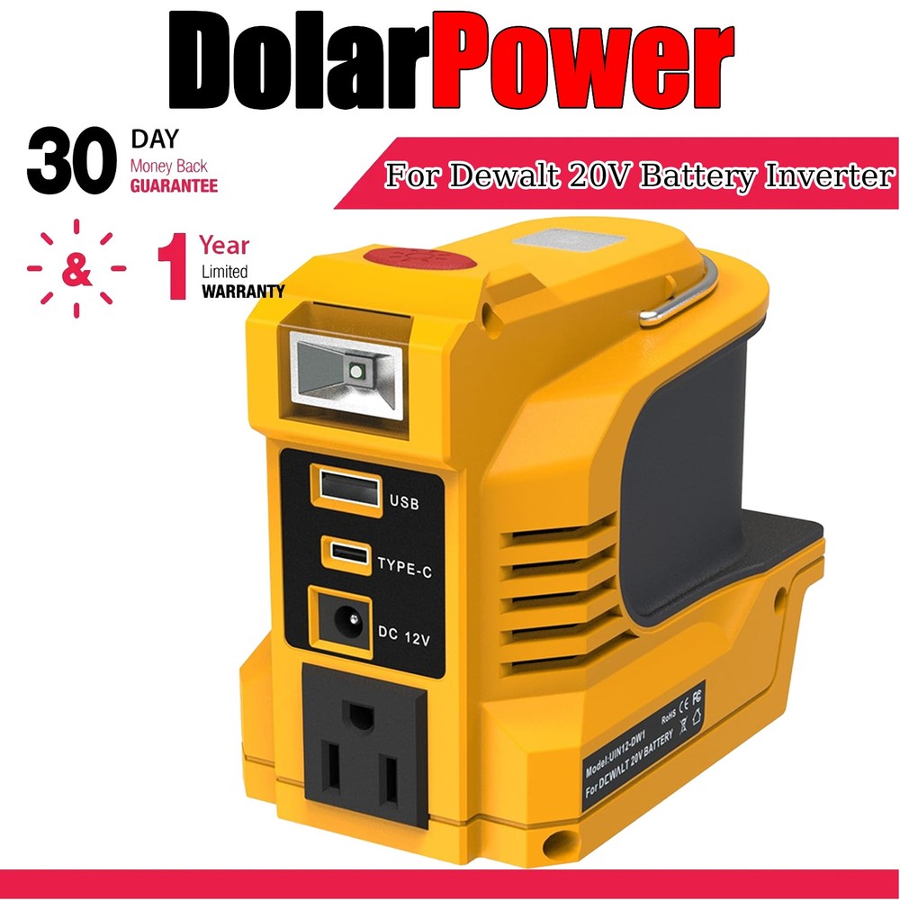 1-PACK 220W Power Inverter Compatible with Dewalt 20V Battery DC 20V to 110V AC
