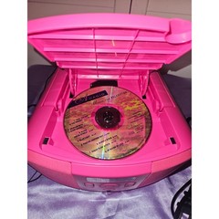 Onn Portable CD Boombox Pink FM Radio Player AASTRA100135463 AC or Battery Power