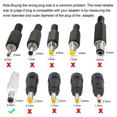 DC Power 5.5 x 2.5mm 10A 30cm Barrel Male Plug Connector Pigtail