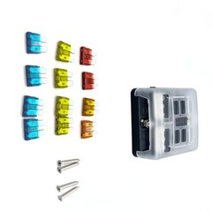 6 Way Car Boat Power Distribution Panel Board Blade Fuse Box Block Holder 12-24V