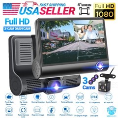 Dual Lens 4-Inch Screen Dash Cam HD 1080P Car DVR Rearview Video Recorder Camera