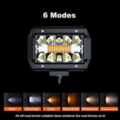 42 Inch Curved 5D LED Light Bar 240W & 2X 4 Inch 60W LED Pods Off Road Light Kit