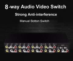 MT-VIKI 8-way RCA switcher 8 in 1 out AV Selector Box For TV Satellite