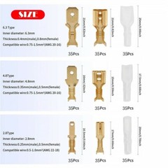 450X Assortment Male Female Spade Crimp Terminals Electrical Wire Connectors Kit