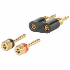 Dual High Quality Gold Plated Speaker Banana Plugs, Black fits 12 to 18 AWG wire