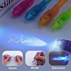 STENDA Invisible Spy Ink Pen 5 PCS, With UV 1 Count (Pack of 5), Multicolor