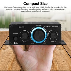HiFi Amplifier Mini 400W Aluminum Audio Stereo Power Amplifier Preamp DC 12V Car