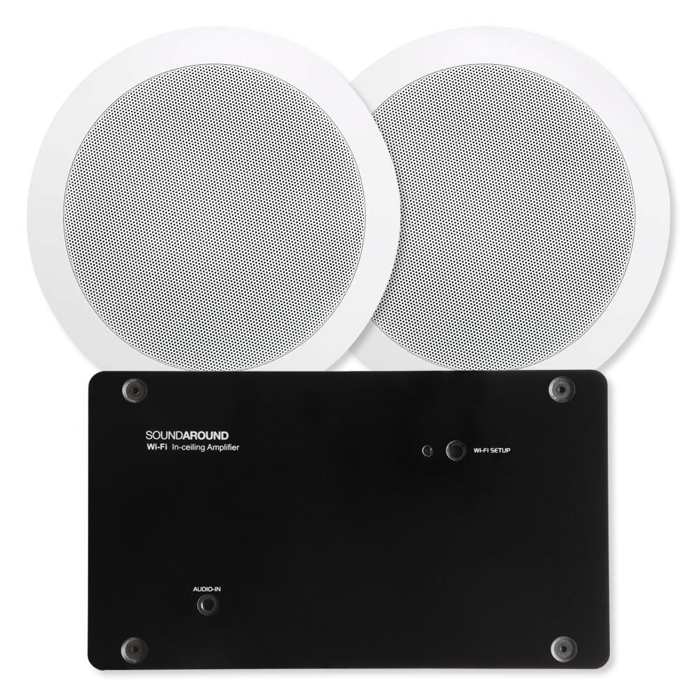KBSound SOUNDAROUND Wi-Fi Amplifier with (2) 5.25 In. In-Ceiling Speakers: 60351