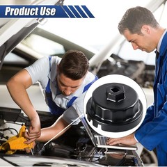Oil Filter Wrench, 64MM Heavy Duty Oil Filter Cap Removal Socket Color: Black