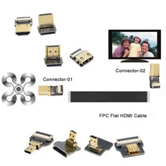FPV HDMI Ribbon Cable Up Angled 90 Degree Micro HDMI to Mini HDMI Male FPC FFC