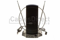 50+ Mile Digital Signal Booster Indoor TV Antenna Set Kit VHF UHF FM Amplifier