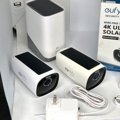 EufyCam 3, 2-Outdoor Wireless 4K Solar Powered Security Cameras w/ HomeBase 3