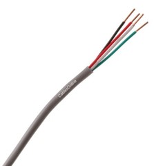 100ft 4-Conductor 22-AWG Solid Copper Security Alarm CMR FT4 Bulk Wire, Gray