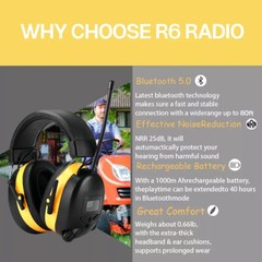 Bluetooth Noise Reduction Safety Ear Muffs Hearing Protection Headphone Mic US
