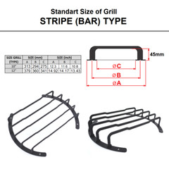 12” Custom High Excursion SubWoofer Grill Metal Raised Cover BARs 1pc Handmade