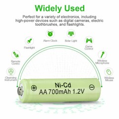 24 AA Rechargeable Batteries NiCd 700mAh 1.2v Garden Solar Ni-Cd Light LED USA