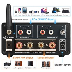 Digital Amplifier w/Phono Bluetooth HIFI TPA3255 Stereo Audio Amp for Turntables