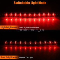 2PCS 15″ Red Truck Trailer Light Bar 11 LED Stop Turn Tail Brake Lights Strip