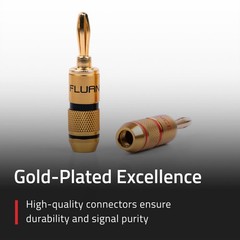 Fluance Banana Plug, 24K Gold-plated, 16 to 12 AWG speaker wire for Hi-Fi setup