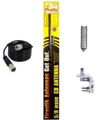 FIRESTIK FL3-B 3′ BLACK CB ANTENNA W/ MIRROR MOUNT, 18 FT. COAX, SPRING